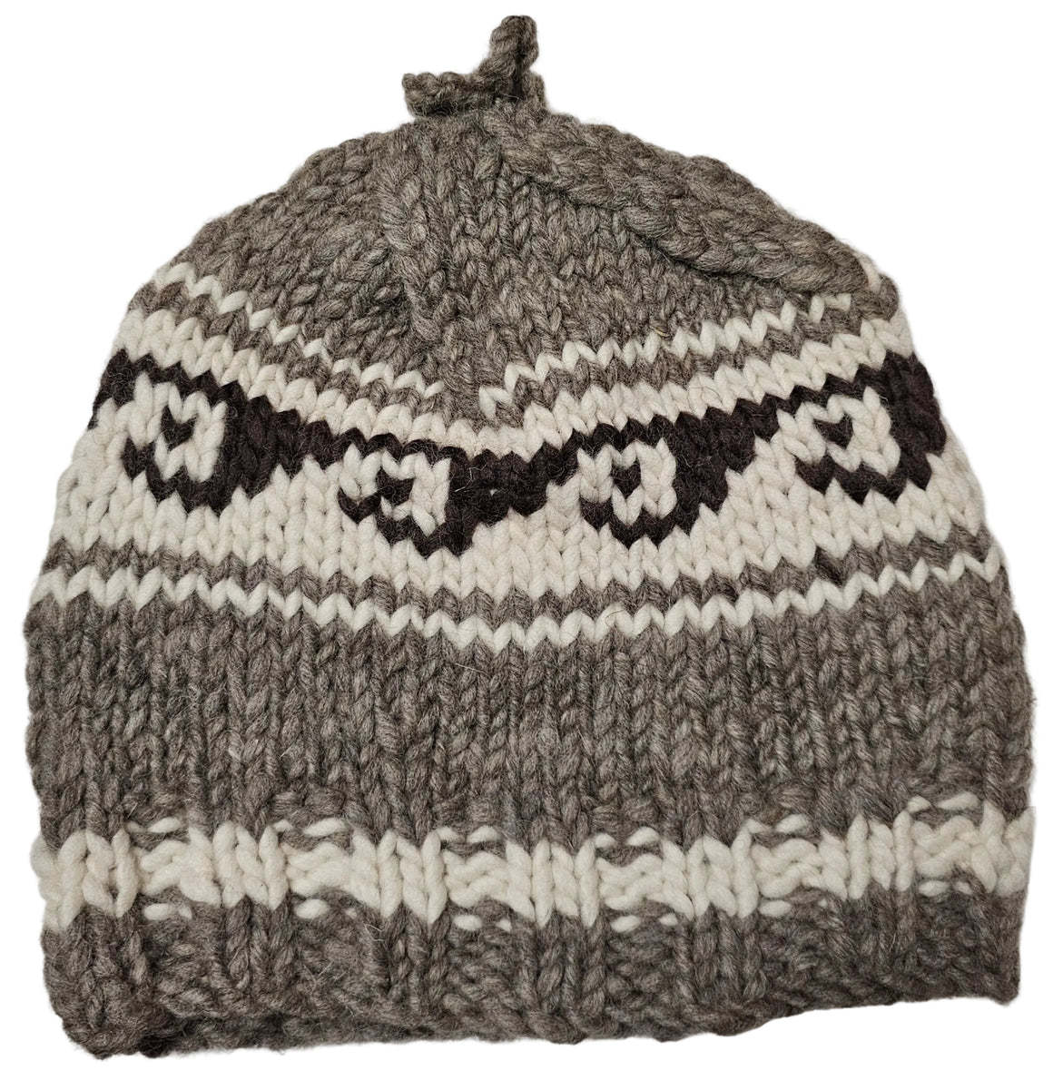 Cowichan Knit Toque/Hat - Hat 100% Sheep's Wool