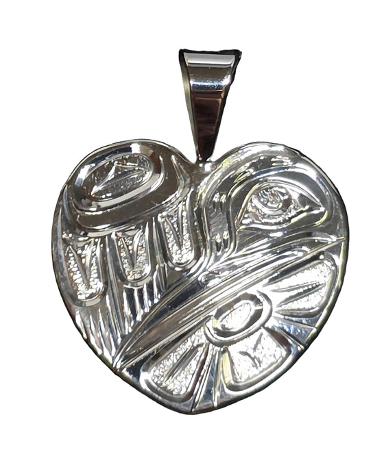 Silver Hummingbird Pendant by Joe Descoteaux