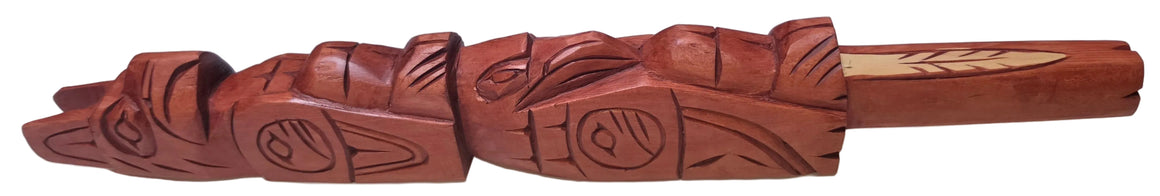 Thunderbird & Raven Talking Stick by Jim Yelton