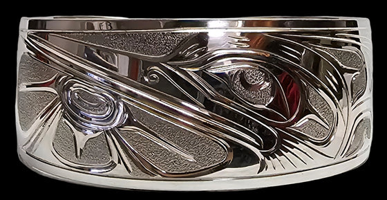 Hummingbird 1" Silver Bracelet by Joe Descoteax