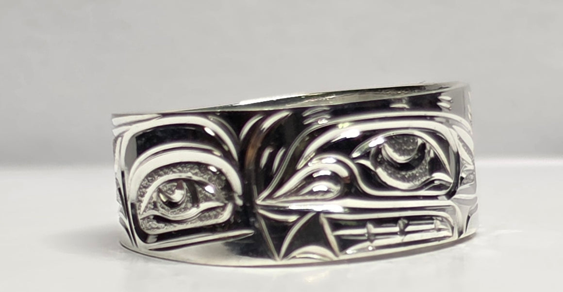 Orca Silver 3/8" Ring Squared Size 10 by Joe Descoteaux