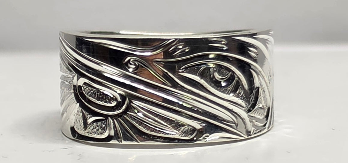 Hummingbird Silver 3/8" Ring Squared Size 7