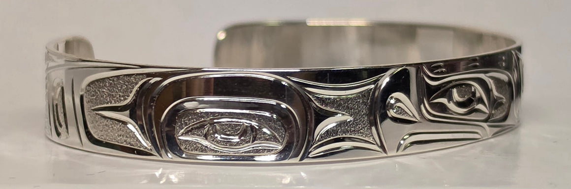 3/8" Eagle Silver Bracelet by Joe Descoteaux