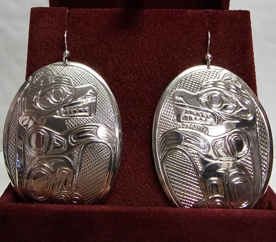 Bear Silver Earrings by Mathew Baker