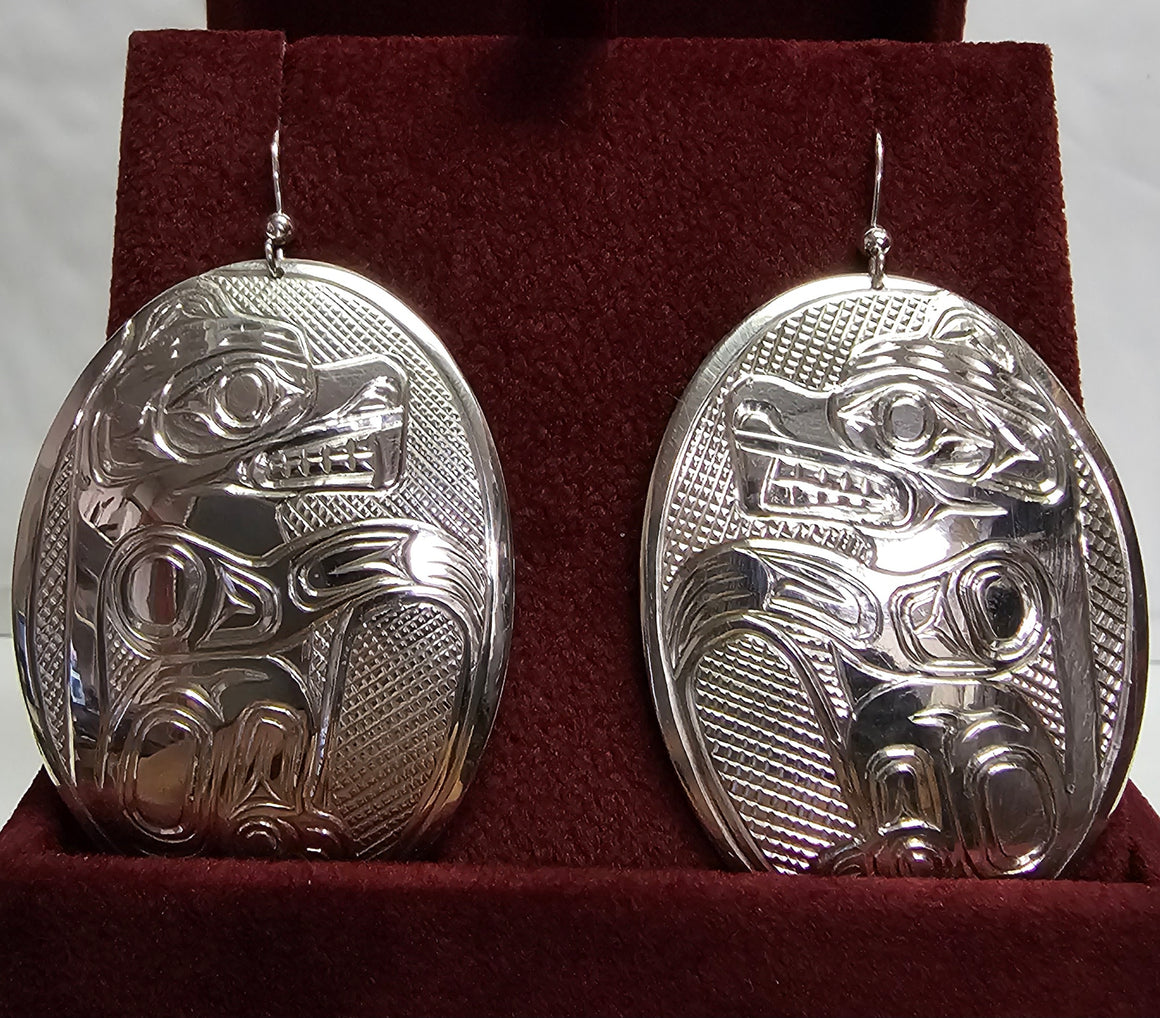 Bear Silver Earrings by Mathew Baker