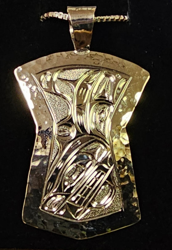 Silver Orca Shield by Joe Descouteax with Chain