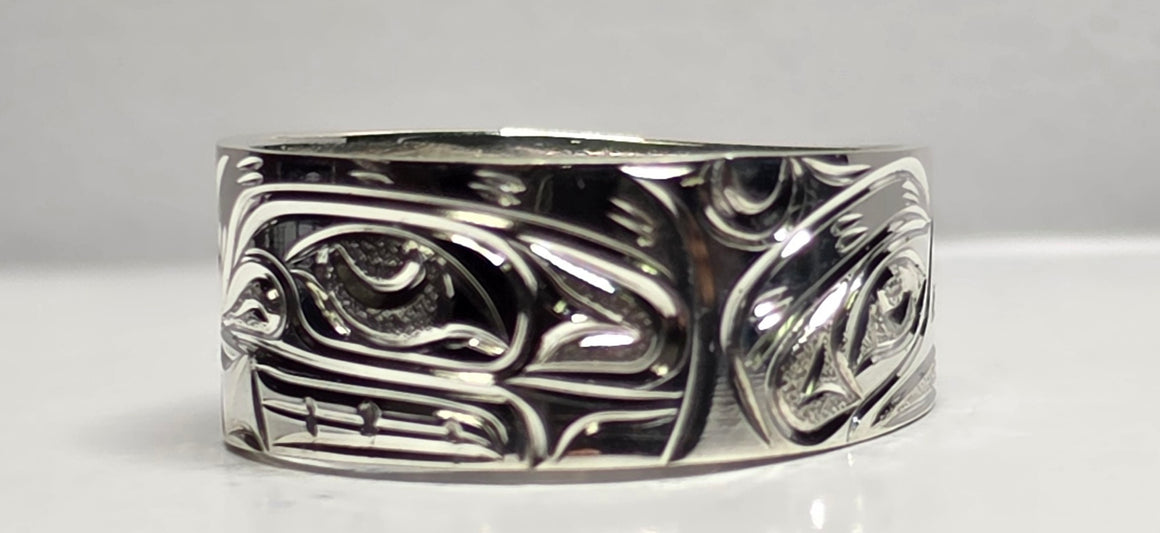 Orca Silver 3/8" Ring Squared Size 10 by Joe Descoteaux