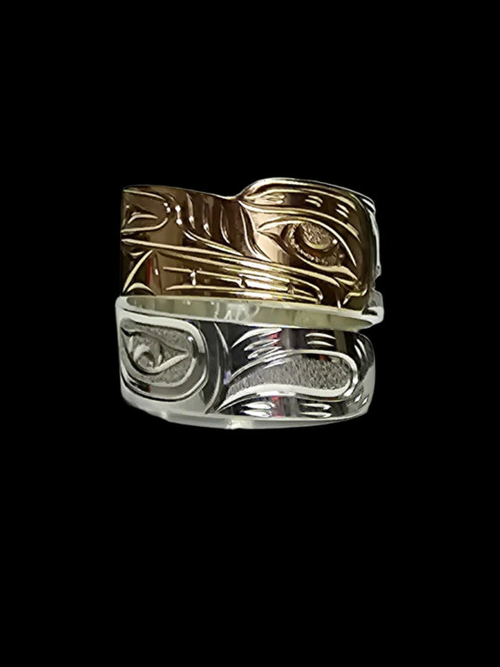 Silver/Gold Wolf Wrap Ring