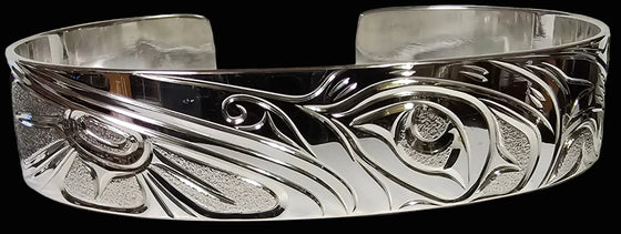 Hummingbird 1/2" Silver Bracelet by Joe Descoteaux