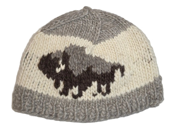 Buffalo Design Grey Cowichan Toque