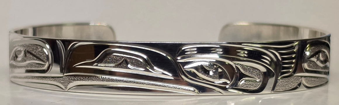 3/8" Raven Silver Bracelet by Joe Descoteaux