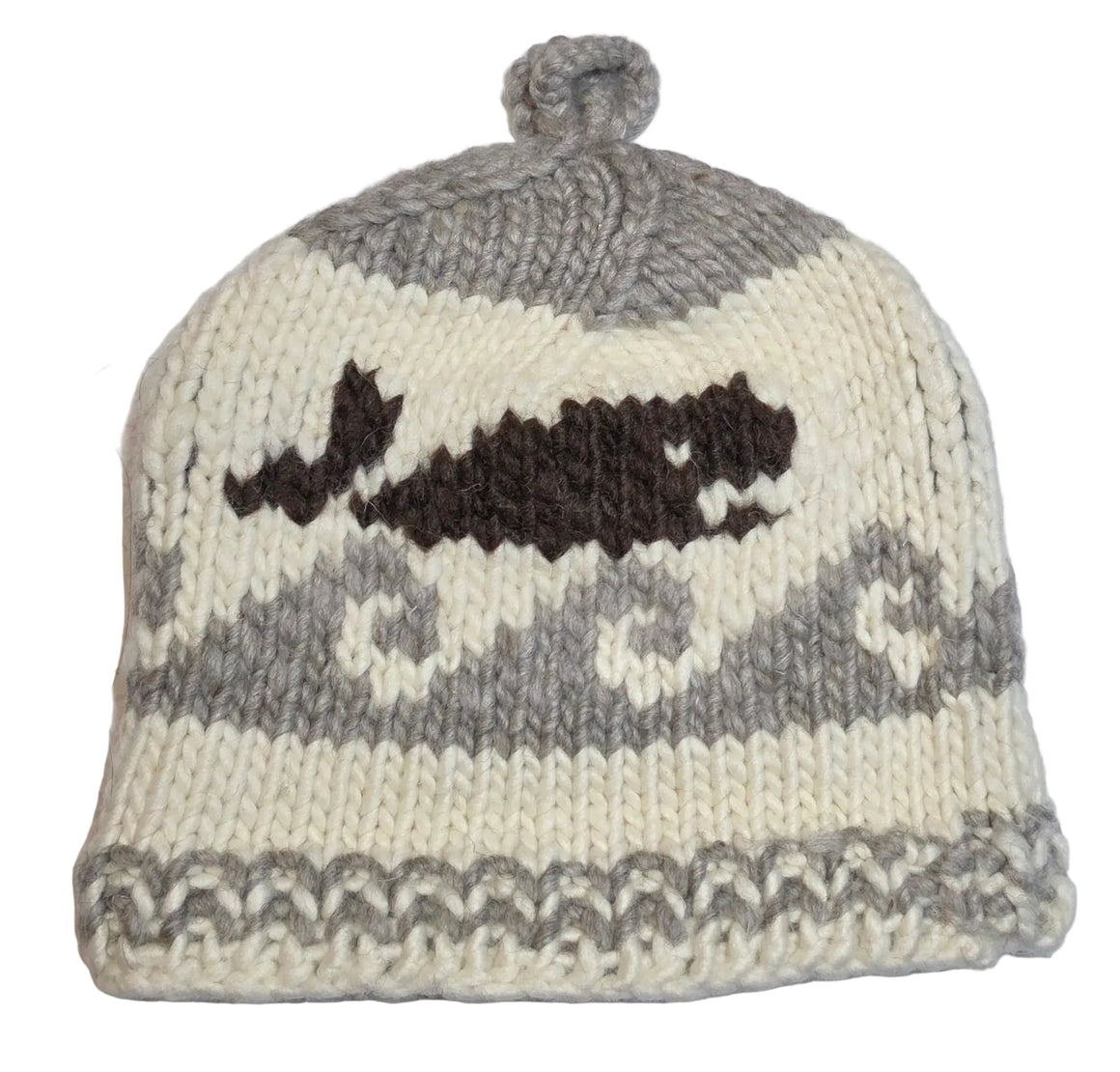 Whale Ocean Design Light Grey Cowichan Toque