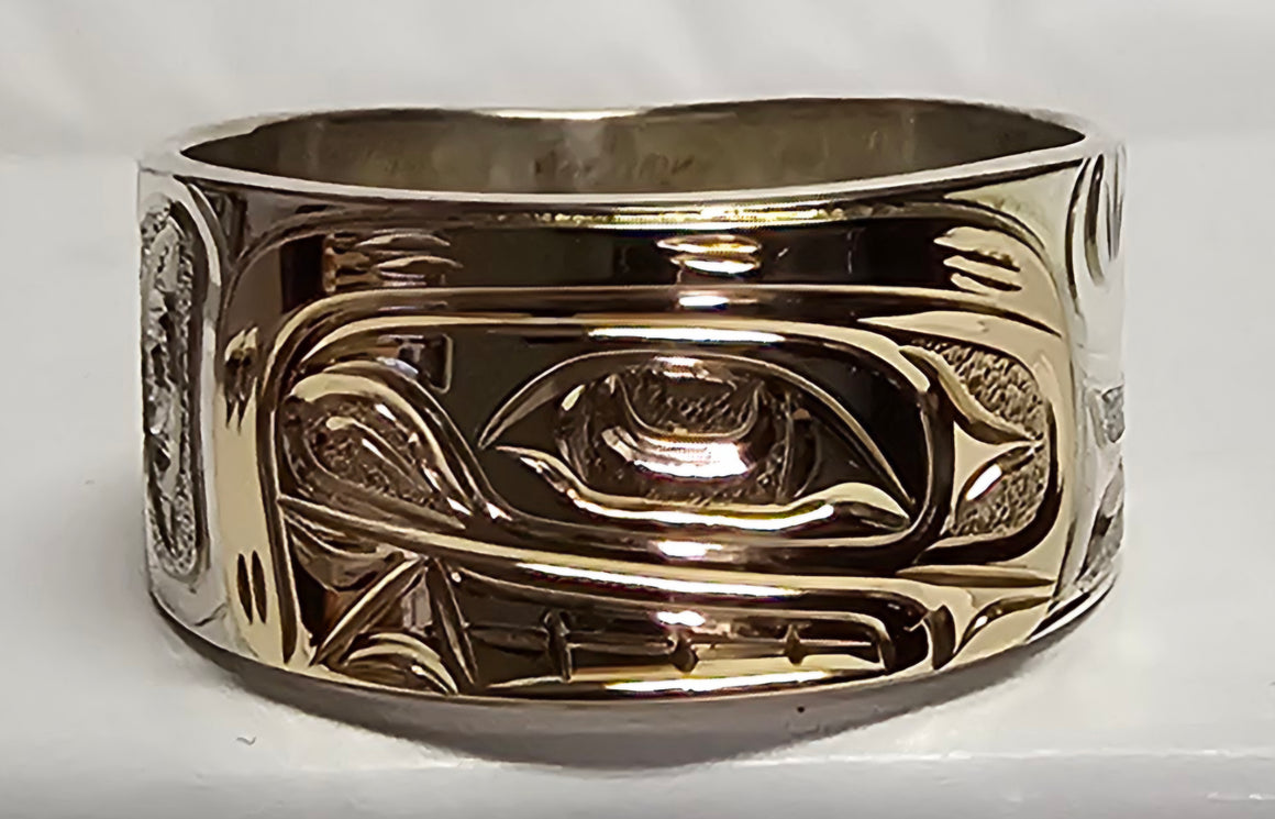 Orca Size 10 Silver Gold Ring