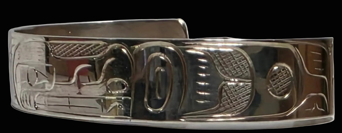 Wolf 1/2" Silver Bracelet by Graham Henry