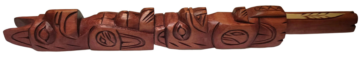 Thunderbird & Beaver Talking Stick by Jim Yelton