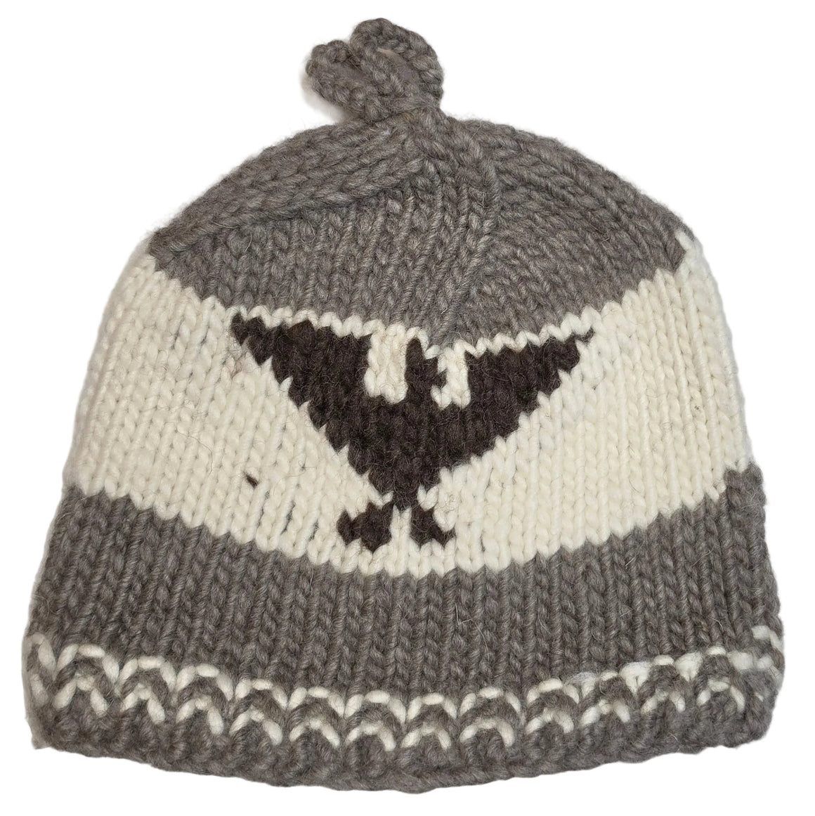 Thunderbird Design Grey Cowichan Toque
