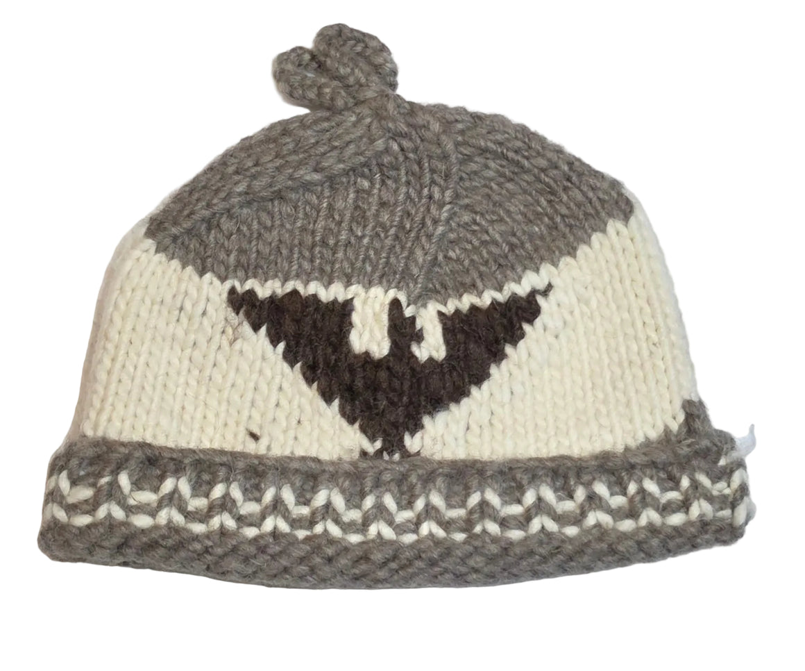 Thunderbird Design Grey Cowichan Toque