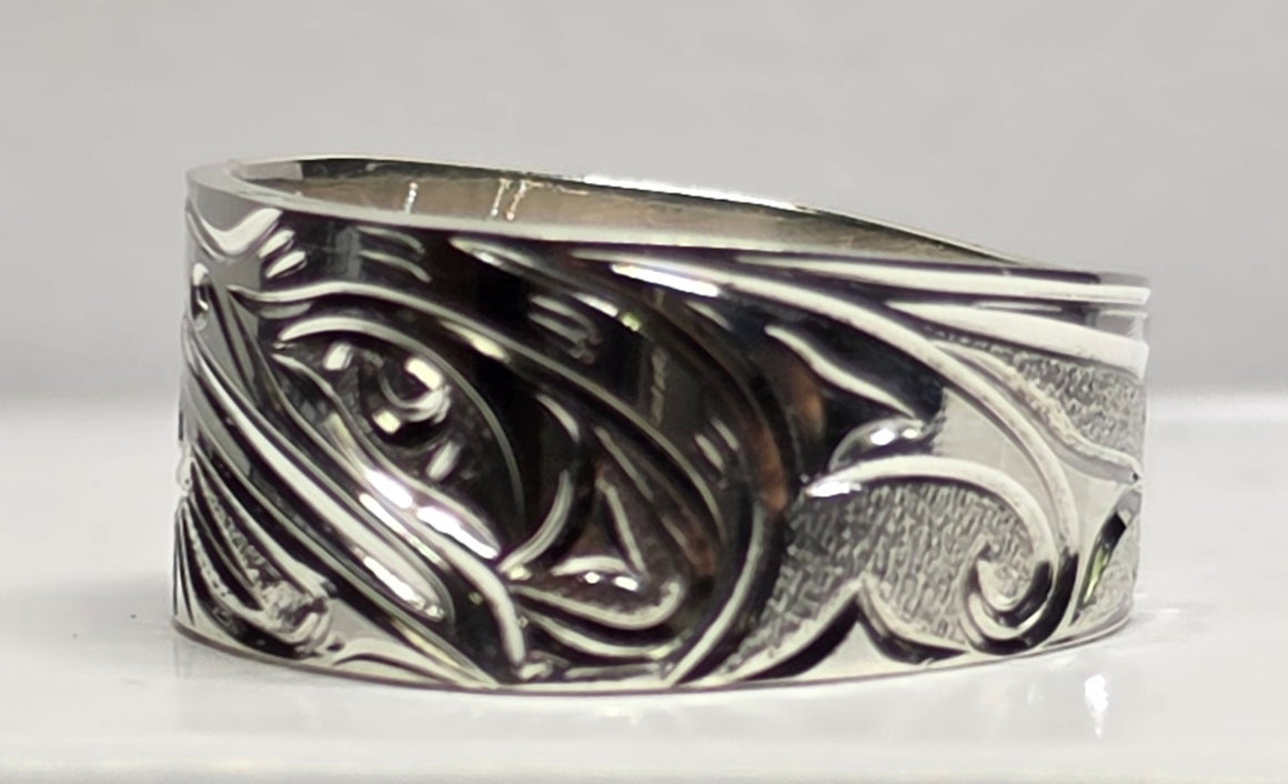 Hummingbird Silver 3/8" Ring Squared Size 7