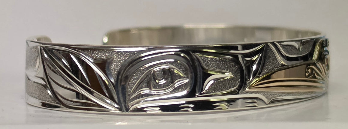 Silver Gold 3/8" Hummingbird Bracelet Joe Descoteaux