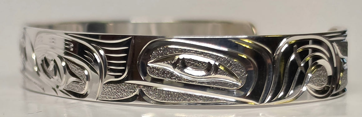 3/8" Raven Silver Bracelet by Joe Descoteaux