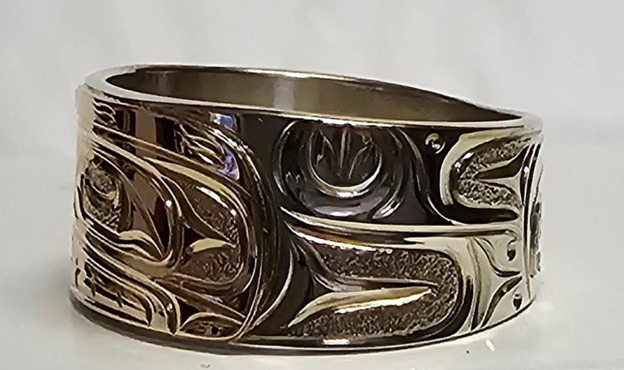 Orca Size 10 Silver Gold Ring
