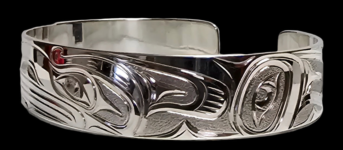 Raven 1/2" Silver Bracelet