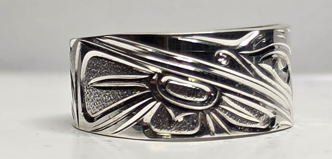 Hummingbird Silver 3/8" Ring Squared Size 7