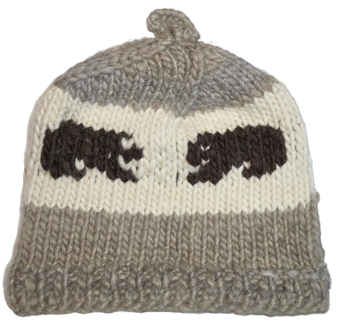 Bear Design Grey Cowichan Toque