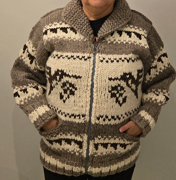 Cowichan sweater hummingbird design