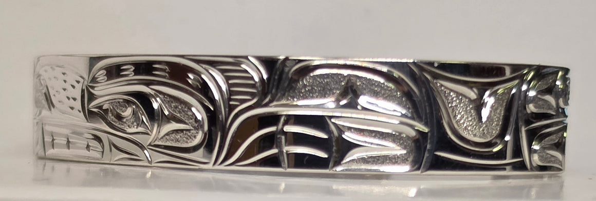 3/8" Silver Bear Bracelet by Joe Descoteaux