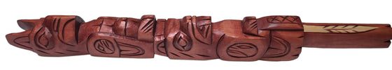 Thunderbird & Beaver Talking Stick by Jim Yelton