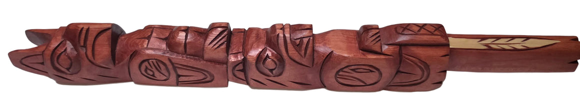 Thunderbird & Beaver Talking Stick by Jim Yelton