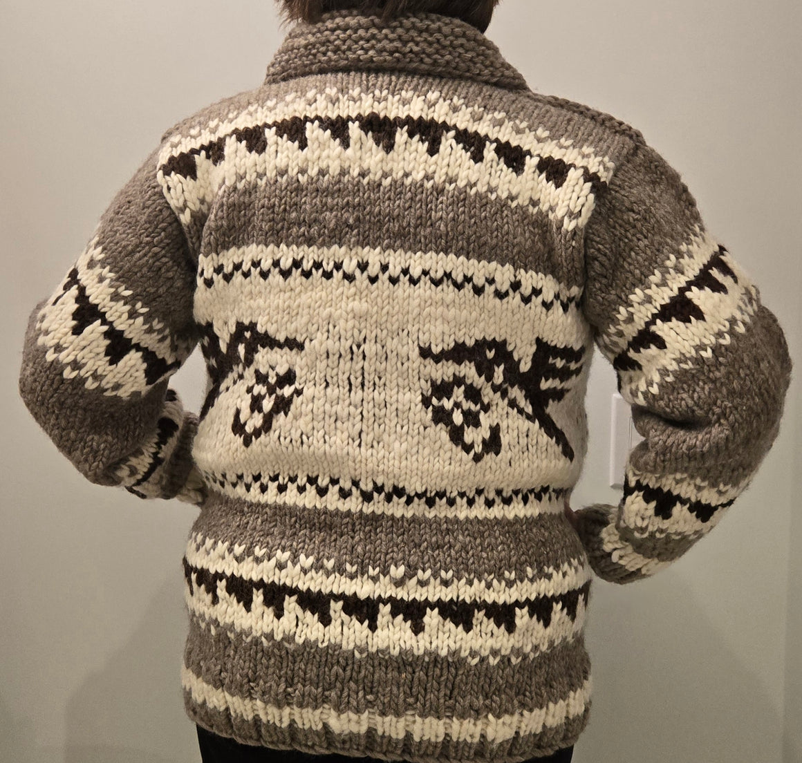 Cowichan sweater hummingbird design