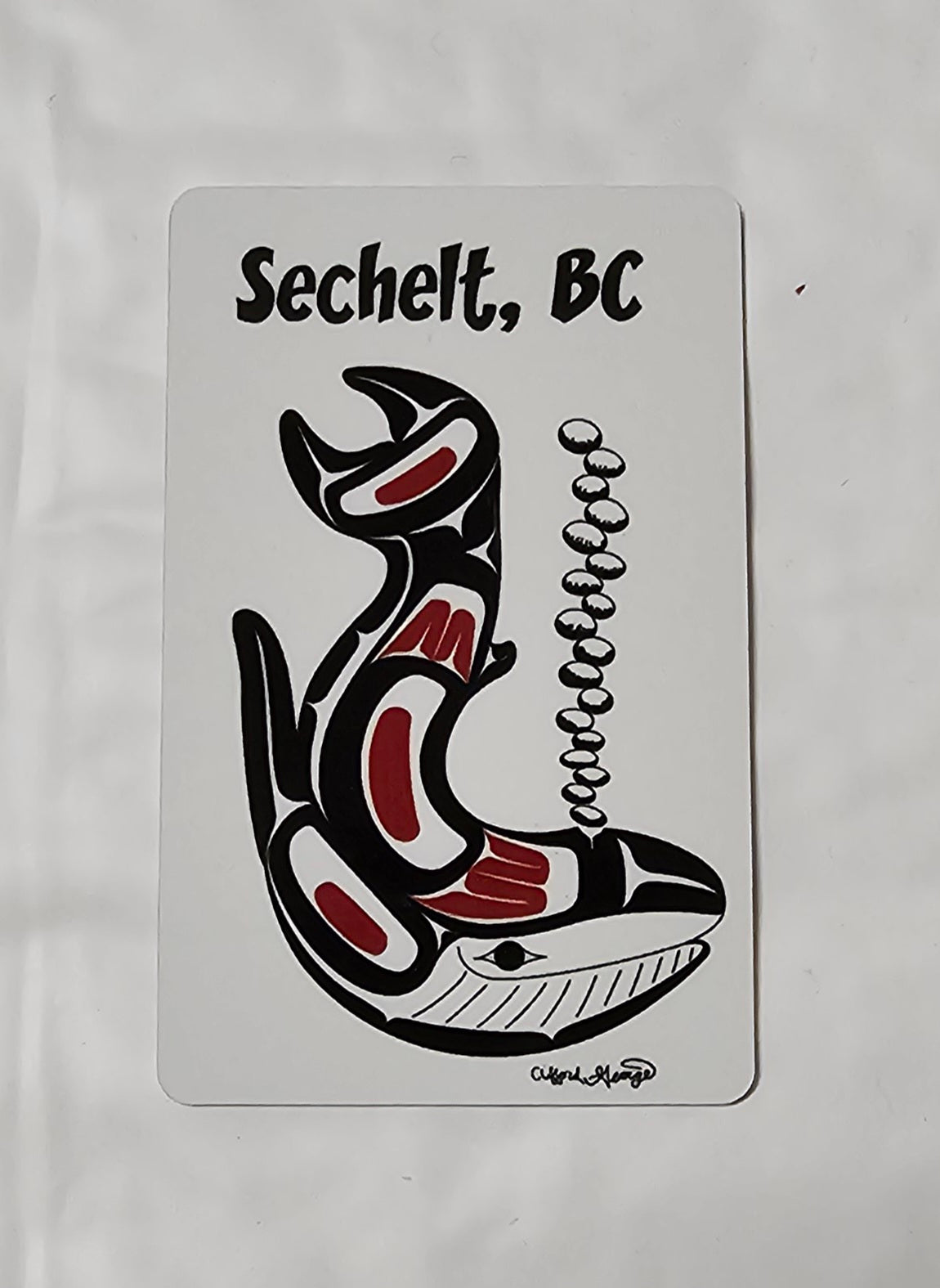 Whale Sechelt BC Magnet by Clifford George