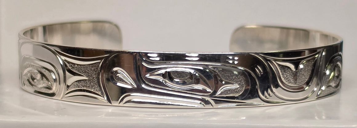 3/8" Eagle Silver Bracelet by Joe Descoteaux